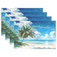 thumbnail image 1 of Ryvnso Placemats Set of 4 Palm Tree on Beach View Dining Mats Heat-Resistant Non-Slip Washable Table Mat, 1 of 8