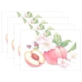 thumbnail image 1 of Ryvnso Placemats Set of 4 Peach Flowers Dining Mats Heat-Resistant Non-Slip Washable Table Mat, 1 of 8