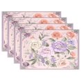 thumbnail image 1 of Ryvnso Placemats Set of 4 Purple Floral Dining Mats Heat-Resistant Non-Slip Washable Table Mat, 1 of 8
