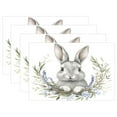 thumbnail image 1 of Ryvnso Placemats Set of 4 Rabbit Leaf Dining Mats Heat-Resistant Non-Slip Washable Table Mat, 1 of 8