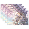 thumbnail image 1 of Ryvnso Placemats Set of 4 Rabbits on Tree Dining Mats Heat-Resistant Non-Slip Washable Table Mat, 1 of 8