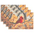 thumbnail image 1 of Ryvnso Placemats Set of 4 Red Cardinal in Autumn Dining Mats Heat-Resistant Non-Slip Washable Table Mat, 1 of 8
