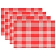 thumbnail image 1 of Ryvnso Placemats Set of 4 Red Tartan Checkered Dining Mats Heat-Resistant Non-Slip Washable Table Mat, 1 of 8