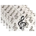 thumbnail image 1 of Ryvnso Placemats Set of 4 Retro Musical Note Dining Mats Heat-Resistant Non-Slip Washable Table Mat, 1 of 8