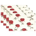 thumbnail image 1 of Ryvnso Placemats Set of 4 Retro Roses Flowers-i6 Dining Mats Heat-Resistant Non-Slip Washable Table Mat, 1 of 8