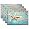 thumbnail image 1 of Ryvnso Placemats Set of 4 Retro Sea Star on Wood Dining Mats Heat-Resistant Non-Slip Washable Table Mat, 1 of 8