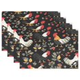 thumbnail image 1 of Ryvnso Placemats Set of 4 Roosters Plants Dining Mats Heat-Resistant Non-Slip Washable Table Mat, 1 of 8