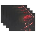 thumbnail image 1 of Ryvnso Placemats Set of 4 Rose Flower Dining Mats Heat-Resistant Non-Slip Washable Table Mat, 1 of 8