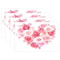 thumbnail image 1 of Ryvnso Placemats Set of 4 Roses Heart Flowers Dining Mats Heat-Resistant Non-Slip Washable Table Mat, 1 of 8