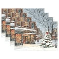 thumbnail image 1 of Ryvnso Placemats Set of 4 Snow on Christmas Tree Dining Mats Heat-Resistant Non-Slip Washable Table Mat, 1 of 8