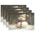 thumbnail image 1 of Ryvnso Placemats Set of 4 Snowman in Winter Dining Mats Heat-Resistant Non-Slip Washable Table Mat, 1 of 8