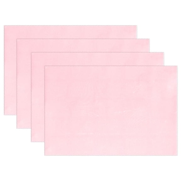 Ryvnso Placemats Set of 4 Solid Pink Dining Mats Heat-Resistant Non-Slip Washable Table Mat