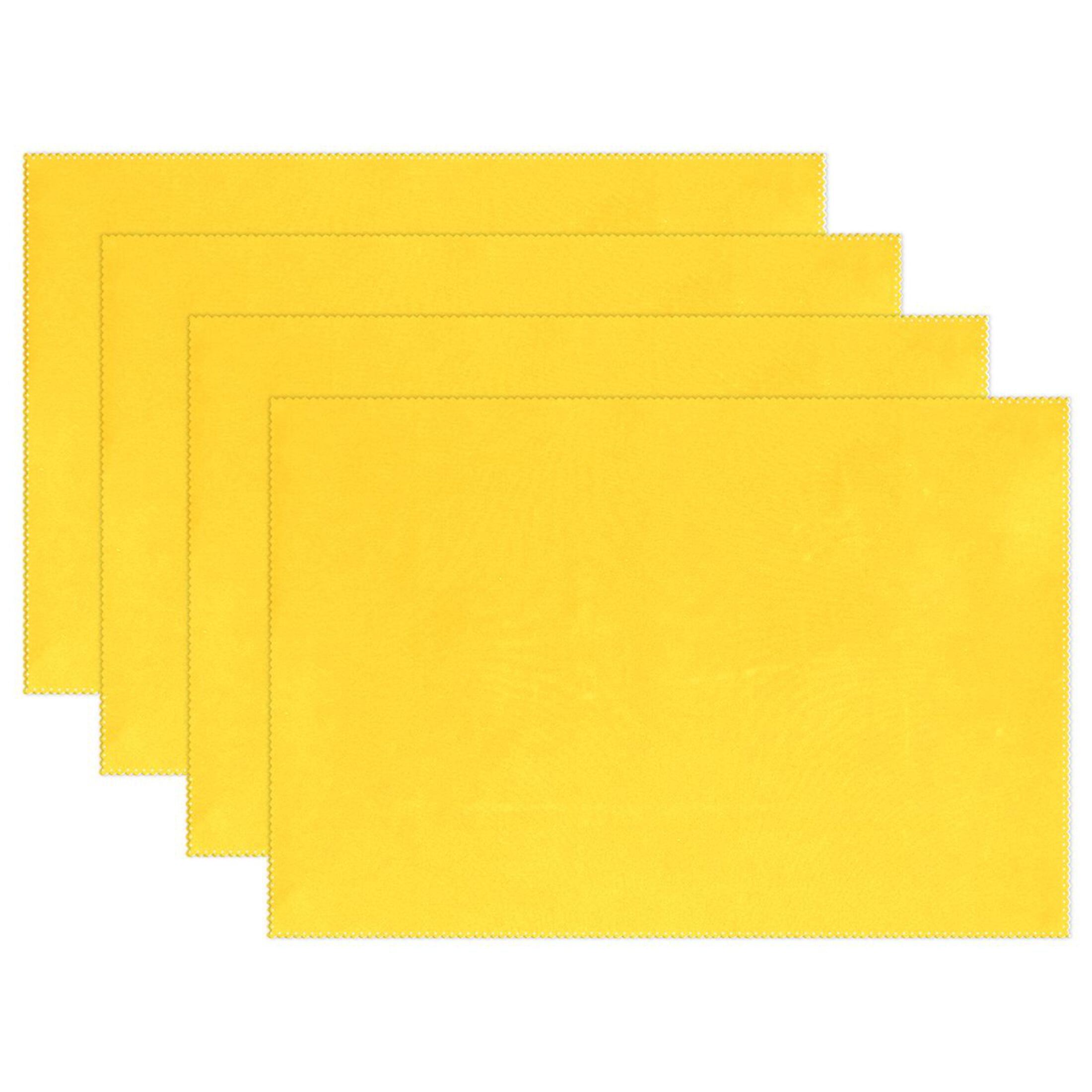 Yellow Small Mat Ryvnso Placemats Set of 4 Solid Yellow Dining Mats Heat-Resistant Non ...