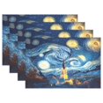 thumbnail image 1 of Ryvnso Placemats Set of 4 Starry Sky Oil Paint Dining Mats Heat-Resistant Non-Slip Washable Table Mat, 1 of 8