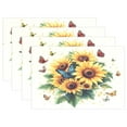 thumbnail image 1 of Ryvnso Placemats Set of 4 Sunflower Butterfly-i1 Dining Mats Heat-Resistant Non-Slip Washable Table Mat, 1 of 8