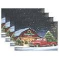thumbnail image 1 of Ryvnso Placemats Set of 4 Truck Christmas Tree Dining Mats Heat-Resistant Non-Slip Washable Table Mat, 1 of 8
