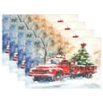 thumbnail image 1 of Ryvnso Placemats Set of 4 Truck Christmas Tree Gnomes Dining Mats Heat-Resistant Non-Slip Washable Table Mat, 1 of 8