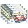 thumbnail image 1 of Ryvnso Placemats Set of 4 Truck in Chritmas Dining Mats Heat-Resistant Non-Slip Washable Table Mat, 1 of 8