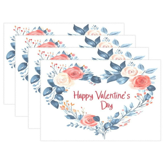 Ryvnso Placemats Set of 4 Valentine Day-a5 Dining Mats Heat-Resistant Non-Slip Washable Table Mat