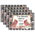 thumbnail image 1 of Ryvnso Placemats Set of 4 Vintage Cardinal Flowers Dining Mats Heat-Resistant Non-Slip Washable Table Mat, 1 of 8