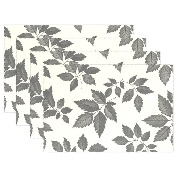 Ryvnso Placemats Set of 4 Vintage Leaves Dining Mats Heat-Resistant Non-Slip Washable Table Mat