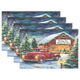 thumbnail image 1 of Ryvnso Placemats Set of 4 Vintage Truck Christmas Dining Mats Heat-Resistant Non-Slip Washable Table Mat, 1 of 8