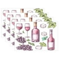 thumbnail image 1 of Ryvnso Placemats Set of 4 Wine and Grapes Dining Mats Heat-Resistant Non-Slip Washable Table Mat, 1 of 8