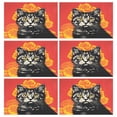 thumbnail image 1 of Ryvnso Placemats Set of 6 Cool Cat Dining Mats Heat-Resistant Non-Slip Washable Table Mat, 1 of 8