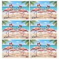 thumbnail image 1 of Ryvnso Placemats Set of 6 Flamingo on Beach Dining Mats Heat-Resistant Non-Slip Washable Table Mat, 1 of 8