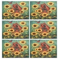 thumbnail image 1 of Ryvnso Placemats Set of 6 Flying Cardinal Sunflower Dining Mats Heat-Resistant Non-Slip Washable Table Mat, 1 of 8