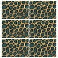 thumbnail image 1 of Ryvnso Placemats Set of 6 Green Leopard Pattern Dining Mats Heat-Resistant Non-Slip Washable Table Mat, 1 of 8