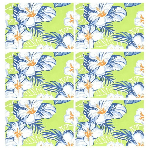 Ryvnso Placemats Set of 6 Lily Flowers Dining Mats Heat-Resistant Non-Slip Washable Table Mat