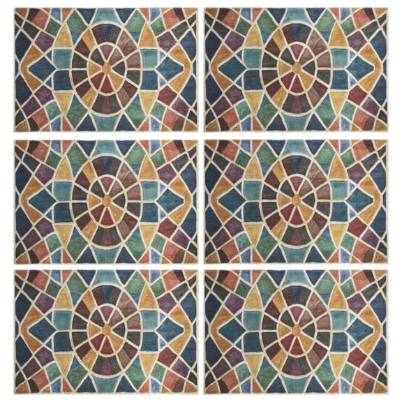 Ryvnso Placemats Set of 6 Morocco Funny Checkered Dining Mats Heat-Resistant Non-Slip Washable Table Mat