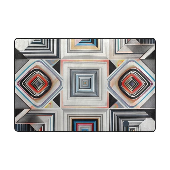 Ryvnso Plaid Geometry Checkered Pattern Area Floor Mats Large Nursery Rugs Non-Slip Carpets Doormat 36" x 24"