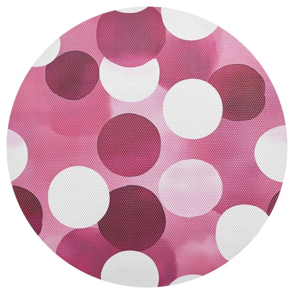 Ryvnso Polka Dots Pink Round Plate Mats Dining Table Placemat 1 Piece for Holiday Decoration