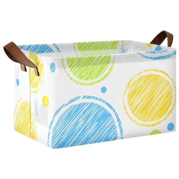 Ryvnso Polka Dots Storage Bins Large Basket Foldable Cube Toys Organizer with Handles 1 PC