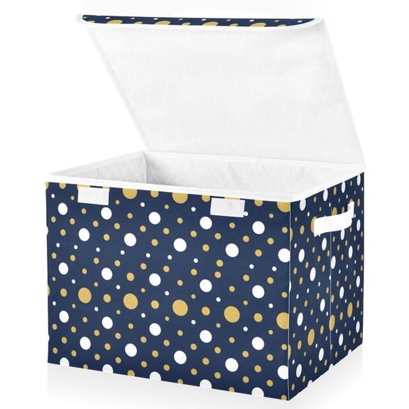 Ryvnso Polka Dots Storage Bins Lidded Foldable Organizer Containers Baskets Cube