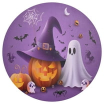 Ryvnso Pumpkins Ghost in Halloween Round Plate Mats Dining Table Placemat 1 Piece for Holiday Decoration