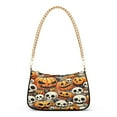 thumbnail image 1 of Ryvnso Pumpkins Skulls Halloween Womens Chain Shoulder Bag Tote Handbags Clutch Hobo Purse with Zipper for Travel, 1 of 7