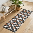 thumbnail image 1 of Ryvnso Pumpkins on Checkered Bedroom Runner Rug 2'x6' Hallway Area Carpet Non Slip Entryway Mat with Tassels, 1 of 8