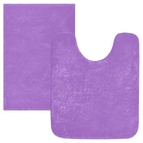 Ryvnso Purple Background Bathroom Shaggy Rugs Toilet Mat Soft Contour Rug