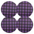 thumbnail image 1 of Ryvnso Purple Checkered Grid Pattern Round Plate Mats Dining Table Placemat Set of 4 for Holiday Decoration, 1 of 7