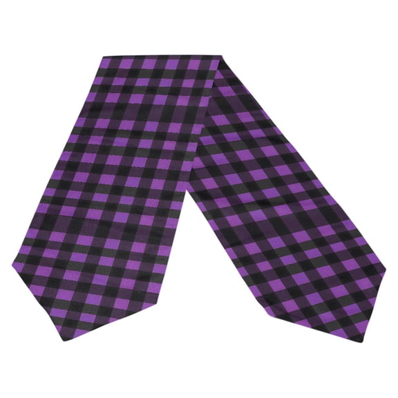Ryvnso Purple Checkered Grid Pattern Table Runner Tablecloth Home Decoration 13 x 70 inches