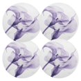 thumbnail image 1 of Ryvnso Purple Flower Round Plate Mats Dining Table Placemat Set of 4 for Holiday Decoration, 1 of 7