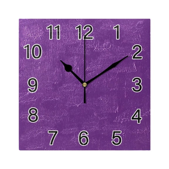 Ryvnso Purple Solid Color Wall Clock Square Silent Non-Ticking Battery Operated 7.78"