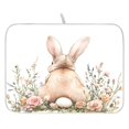 thumbnail image 1 of Ryvnso Rabbit Rose Flower Dish Drying Mat for Kitchen Countertop 18x24 Large Dish Pad Drainer Rack Dish Sink Mats, 1 of 7