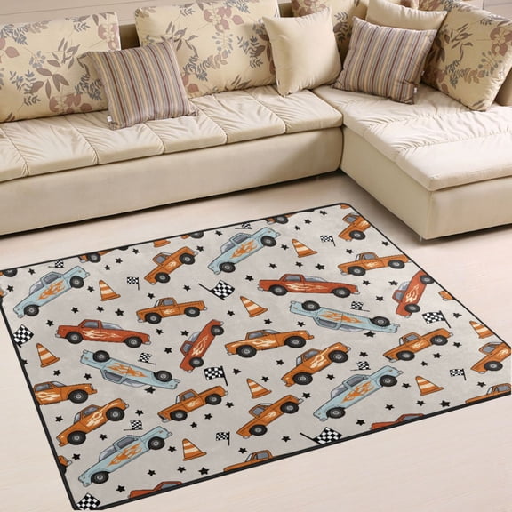 Ryvnso Racing Truck Car Area Rug Floor Mats Non-Slip Home Carpet 80 x 58 inch