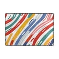 thumbnail image 1 of Ryvnso Rainbow Geometric Stripes Lines Area Floor Mats Large Nursery Rugs Non-Slip Carpets Doormat 36" x 24", 1 of 7