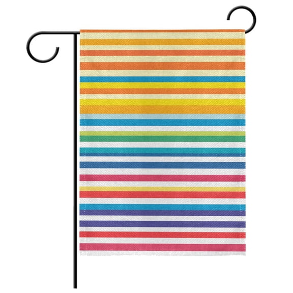 Ryvnso Rainbow Stripes Pattern Garden Flag 12x18 Inch Double Sided Seasonal Yard Decoration