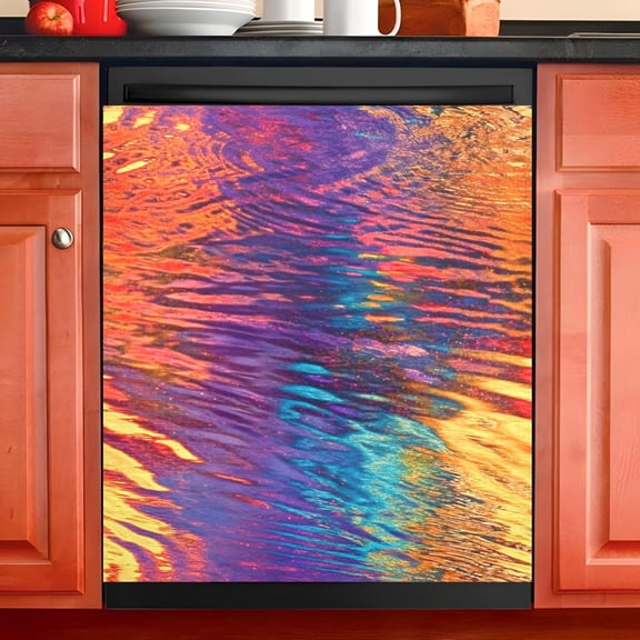 Ryvnso Rainbow Tie Dye Dishwasher Magnetic Refrigerator Magnet Cover Kitchen Home Decorative 23"x26"